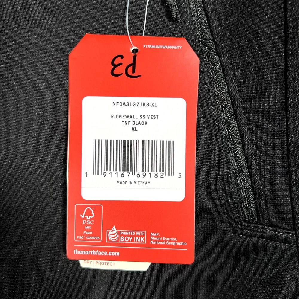 The North Face‎ Vest Mens XL Black Windfall Ridgeline Casual Outdoor Hiking NWT